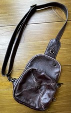 Mochila feminina LRTO tiracolo couro genuíno pequena bolsa estilingue comprar usado  Enviando para Brazil