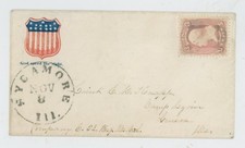 Mr Fancy Cancel 64 ESCUDO PATRIÓTICO ROSA GUERRA CIVIL SICÔMORO ILL PF CERTIFICADO CV$1250 comprar usado  Enviando para Brazil