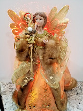 Mesa tampo de árvore de fibra óptica anjo dourado acende mudança de cores 9v vintage. 15 pol comprar usado  Enviando para Brazil