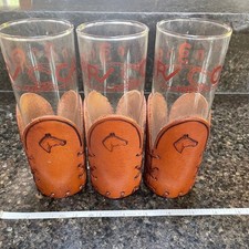 Conjunto de 3 Copos Highball Vintage Couro Envolto Western Tema Cowboy comprar usado  Enviando para Brazil