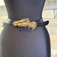Fivela de cinto Gucci vintage anos 70 bronze cabeça de cavalo dupla corrida equestre 29” comprar usado  Enviando para Brazil