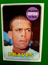 1969 Topps Orlando Cepeda #385 Atlanta Braves BV: US$ 20-US$ 50 comprar usado  Enviando para Brazil