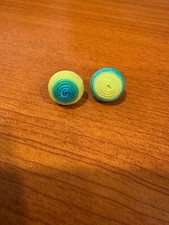 Brincos redondos de seda amarelos, verdes, azuis envoltos em fio, 12 mm, usado comprar usado  Enviando para Brazil