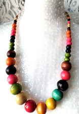 Necklace chunky wooden for sale  FAVERSHAM
