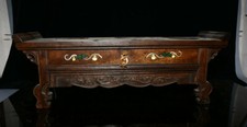 Gaveta chinesa antiga chinesa Huanghuali incrustada concha dinastia móveis de mesa 22,6" comprar usado  Enviando para Brazil