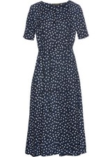 Midikleid dunkelblau weiß gebraucht kaufen  Deutschland