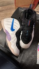 Tênis Nike Foamposite branco multicolorido com Swoosh azul tamanho Y 7 usado com caixa, usado comprar usado  Enviando para Brazil