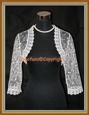 IVORY LACE SHRUG/BOLERO/CAPE/WRAP, manga 3/4, tamanho 8-22 comprar usado  Enviando para Brazil