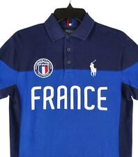 Usado, Camisa polo Ralph Lauren França 2016 S ajuste clássico azul branco logotipo pônei Copa do Mundo comprar usado  Enviando para Brazil
