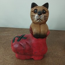Carved wooden kitten for sale  KIDWELLY