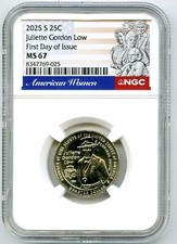 2025 S JULIETTE GORDON QUARTO BAIXO NGC MS67 NÃO CIRCULADO PRIMEIRO DIA DE EMISSÃO comprar usado 2025 S JULIETTE GORDON QUARTO BAIXO NGC MS67 NÃO CIRCULADO PRIMEIRO DIA DE EMISSÃO comprar usado  Enviando para Brazil