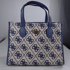 Bolsa tote Guess satchel monograma logotipo estampa bolsa de grife Silvana, usado comprar usado  Enviando para Brazil