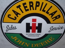 Placa de gás vintage de metal porcelana colheitadeira internacional John Deere Caterpillar! comprar usado  Enviando para Brazil