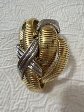Cinto de discoteca elástico metal corrente cobra tom dourado anos 70 vintage com decoração móvel ~27" comprar usado  Enviando para Brazil