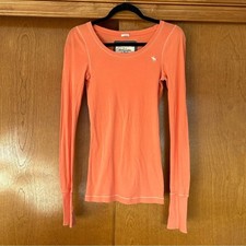 Camiseta Abercrombie & Fitch Y2K Stretch Fit Manga Longa Laranja Tamanho Médio, usado comprar usado  Enviando para Brazil