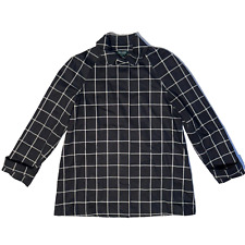 Jaqueta trench coat Lauren Ralph Lauren preta branca xadrez painel janela - Tamanho P, usado comprar usado  Enviando para Brazil