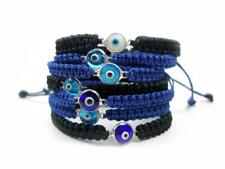 Pulseira masculina macramê ajustável prata esterlina 925 azul turco grego olho mau, usado comprar usado  Enviando para Brazil