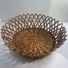 Antiga cesta de pão country francesa~redonda~pátina marrom suave~9,5 pol feita à mão LEIA comprar usado  Enviando para Brazil
