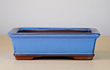 Vaso bonsai japonês 4,1 pol. (10,5 cm) azul claro retângulo vitrificado Y825 comprar usado  Enviando para Brazil