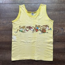 Camiseta Regata Indie Vintage 1971 Masculina M Amarela Louca "RAT RACE" Verão Punk comprar usado  Enviando para Brazil