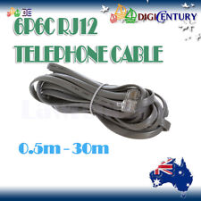 Cabo de ligação para telefone 6P6C RJ12 reto através cinza 0,5/1/3/5m ADSL 2+ comprar usado  Enviando para Brazil
