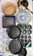 Latas para assar bolo cupcake panela de vidro flan + tampa mini frigideira donut frigideiras comprar usado  Enviando para Brazil