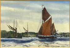 Spritsail barge signed for sale  TYWYN
