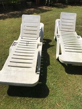 Resol sunloungers white for sale  CRANLEIGH