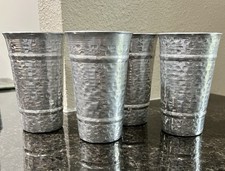 CONJUNTO DE 4 COPOS VINTAGE MEADOS DO SÉCULO ALUMÍNIO MARTELADO 5,5”, usado comprar usado  Enviando para Brazil