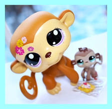Autêntico Littlest Pet Shop 5" LPS Big Jumbo Deco RARO Macaco #1145 Mãe Bebê, usado comprar usado  Enviando para Brazil