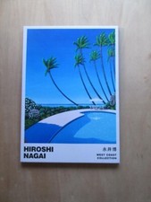 Cartaz Hiroshi Nagai, painel de madeira processamento piscina e paisagem de palmeiras b798 comprar usado  Enviando para Brazil