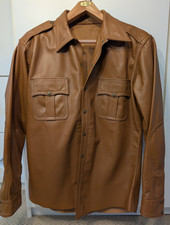 Jaqueta de couro marrom masculina estilo militar L Alemanha vk79 comprar usado  Enviando para Brazil