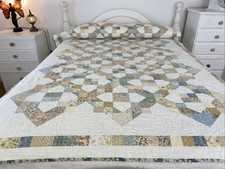 Colcha de retalhos grande geométrica floral colorida feita à mão 230 cm x 155 cm comprar usado  Enviando para Brazil
