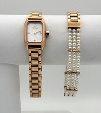 Conjunto de relógio Emporio Armani AR11323 pérola e ouro rosa envoltório duplo aço inoxidável comprar usado  Enviando para Brazil