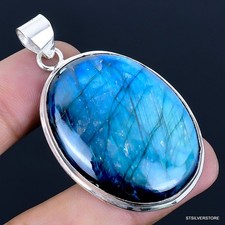 Colgante Labradorita Chapado en Plata 925 Hecho a Mano de 2.17" segunda mano  Embacar hacia Mexico