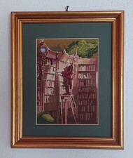 Gobelin stickbild bücherwurm gebraucht kaufen  Deutschland