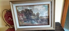 Quadro vintage "Paesaggio di campagna" con cornice dorata, usado comprar usado  Enviando para Brazil