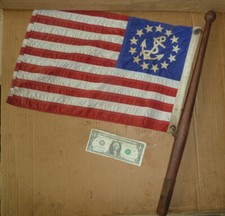Usado, Vintage Chris Craft Flag Pole & Flag, Antigo Barco Cruiser, Peça Náutica, Ferramenta, 22-1/2" comprar usado  Enviando para Brazil