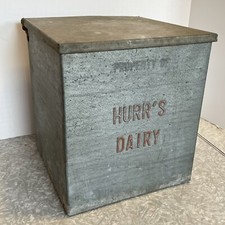 CAIXA DE LEITE GALVANIZADO VINTAGE HURR'S DAIRY SOUTH WILLIAMSPORT PA REFRIGERADOR DE VARANDA comprar usado  Enviando para Brazil