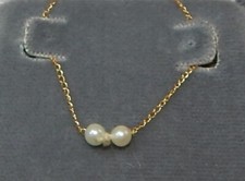 Usado, COLAR CORRENTE OURO AMARELO 14K COM CONTAS BRANCAS J7/44 comprar usado  Enviando para Brazil