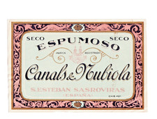Usado, 1900 CANAIS E VINÍCOLA NUBIOLA, S. ESTEBAN SASROVIRAS, RÓTULO DE VINHO ESPANHA SECO comprar usado  Enviando para Brazil