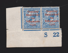 IRLANDA 1922 Irlandês 2 1/2d Estado Perfeito Dollard Sobreimpressão em Par Vermelho Controle de Canto S22 comprar usado  Enviando para Brazil