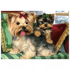 Mozaika diamentowa 5D - Yorki 40x30cm na sprzedaż  PL