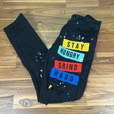 Jeans arte rebite de cobre fino urbano vários remendos tamanho 32 x 30,5 comprar usado  Enviando para Brazil