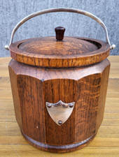 TAMBOR DE BISCOITO DE MADEIRA VINTAGE COM FORRO CERÂMICO comprar usado  Enviando para Brazil