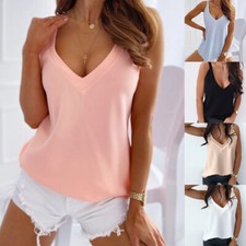 Mujeres Verano Encaje Corte Bajo Chaleco Camiseta Sin Mangas Cuello en V Camiseta sin Mangas Camisola Camiseta segunda mano  Embacar hacia Mexico