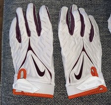 Luvas de futebol brancas usadas em jogos Nike Super Bad 6.0 Virginia Tech Hokies PE XXL comprar usado  Enviando para Brazil