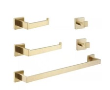 Conjunto de 5 peças de ferragens de banheiro com barra de toalha, gancho, suporte de papel higiênico em ouro comprar usado  Enviando para Brazil