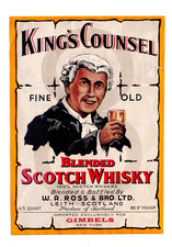 1947 W. A. ROSS & BRO, LEITH, ESCOCÊS UÍSQUE GIMBELS NEW YORK LABEL #2 comprar usado  Enviando para Brazil