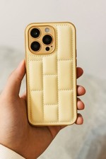 Capa iPhone 16 / Pro / Pro Max – Couro acolchoado, bege creme, toque macio comprar usado  Enviando para Brazil